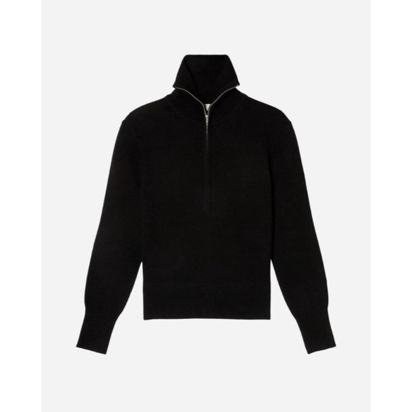 Everlane The Luxe Merino Half-Zip Sweater in Black Medium New Womens Knit Top - Picture 9 of 11